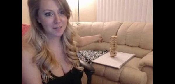  Chubby blonde shows her nice tits and puts a dildo inside her